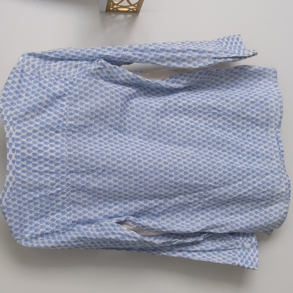 J. Crew Popover Tunic Blue and White Print - Picture 5 of 5